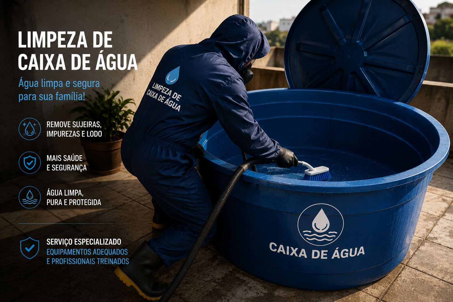 Limpeza de caixa d'água em BH — higienização com laudo técnico pela Prag Off
