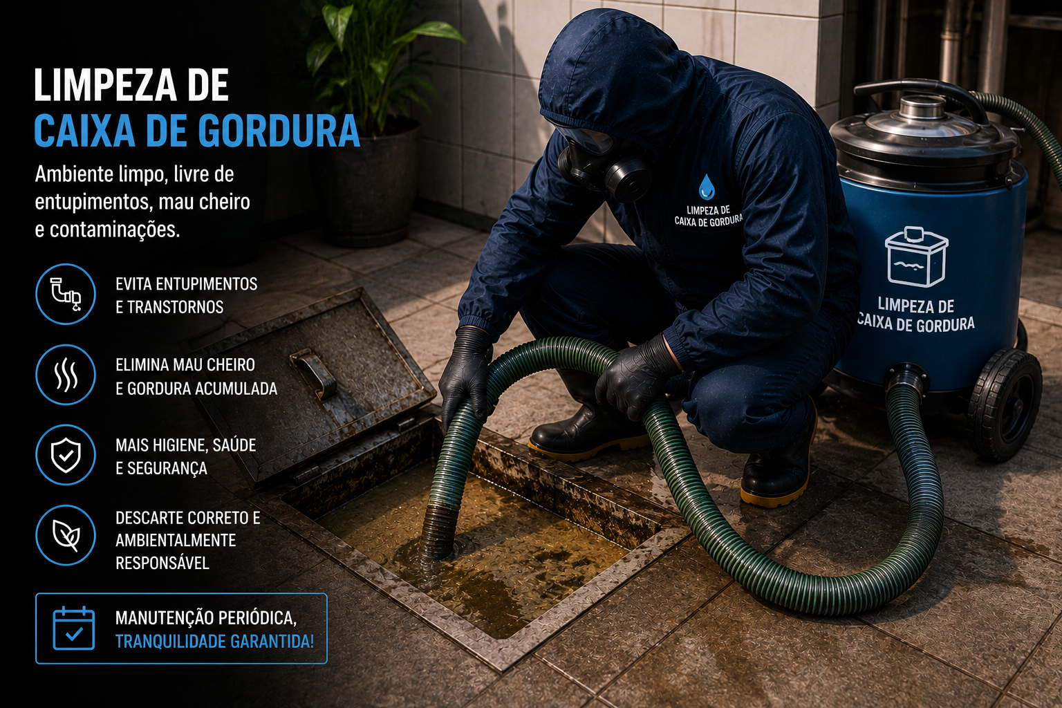 Limpeza de caixa de gordura em BH — restaurantes e comércios pela Prag Off